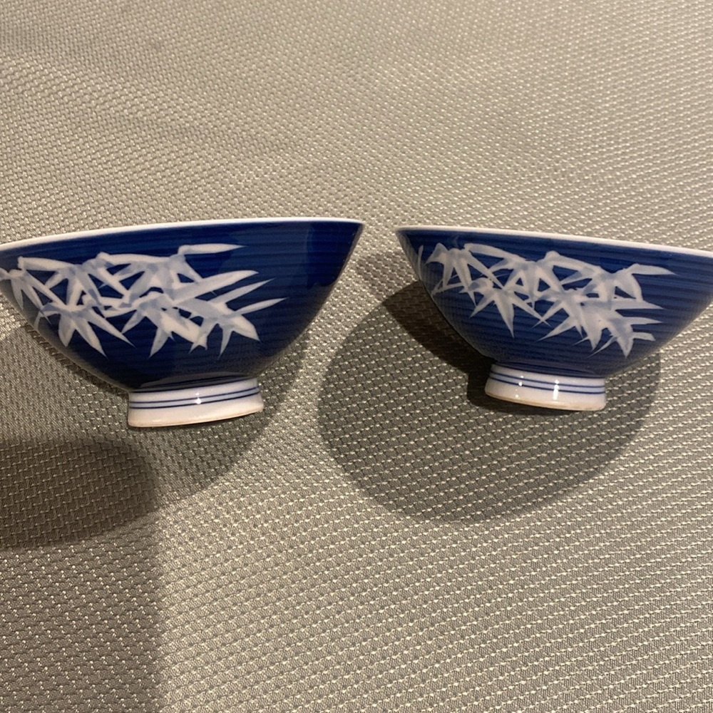 Set of 2 Vintage Porcelain Rice Noodle Bowls